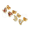 Gold Filled Ring — Stud Earring Butterfly Design with Garnet Cubic Zirconia — alternate product view — SKU 144938 | Oro Laminado anillo — Stud Earring Butterfly diseño with Garnet Cubic Zirconia — SKU 144938