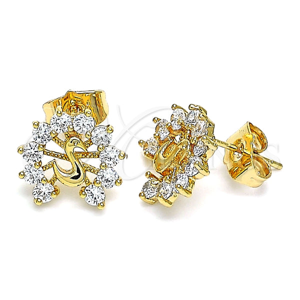 Gold-Filled Peacock Earrings 02.387.0026 — main product image — SKU 144943 | Aretes de Oro Laminado 02.387.0026 — imagen principal del producto — SKU 144943