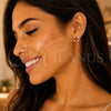 Gold Filled Ring — Stud Earring Flower Design with Garnet and White — alternate product view — SKU 144959 | Oro Laminado anillo — Stud Earring flor diseño with Garnet and blanco — SKU 144959