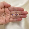 Gold Filled Ring — Stud Earring Butterfly Design with Amethyst and Pink — alternate product view — SKU 144964 | Oro Laminado anillo — Stud Earring Butterfly diseño with Amethyst and Pink — SKU 144964