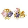 Gold Filled Ring — Stud Earring Butterfly Design with Amethyst and Pink — main product view — SKU 144964 | Oro Laminado anillo — Stud Earring Butterfly diseño with Amethyst and Pink — SKU 144964