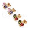 Gold Filled Ring — Stud Earring Butterfly Design with Amethyst and Pink — alternate product view — SKU 144964 | Oro Laminado anillo — Stud Earring Butterfly diseño with Amethyst and Pink — SKU 144964
