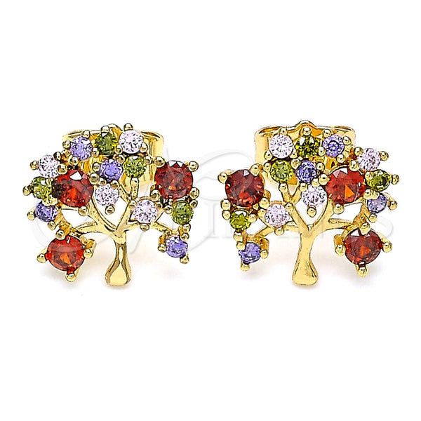 Gold Filled Ring — Stud Earring Tree Design with Multicolor Cubic Zirconia — alternate product view — SKU 144966 | Oro Laminado anillo — Stud Earring Tree diseño with Multicolor Cubic Zirconia — SKU 144966