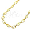 Oro Laminado Basic Necklace, Gold Filled Style Puff Mariner Design, Polished, Golden Finish, 04.326.0002.30 (08 MM Thickness, 30 Inches Length)