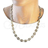 Oro Laminado Basic Necklace, Gold Filled Style Puff Mariner Design, Polished, Golden Finish, 04.326.0003.24 (10 MM Thickness, 24 Inches Length)