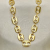 Oro Laminado Basic Necklace, Gold Filled Style Puff Mariner Design, Polished, Golden Finish, 04.326.0003.30 (10 MM Thickness, 30 Inches Length)