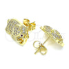 Gold Filled Ring — Stud Earring Elephant Design with White and Ruby — alternate product view — SKU 144976 | Oro Laminado anillo — Stud Earring Elephant diseño with blanco and Ruby — SKU 144976
