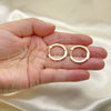 Oro Laminado Huggie Hoop, Gold Filled Style with Garnet Cubic Zirconia, Polished, Golden Finish, 02.210.0625.20