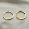 Oro Laminado Huggie Hoop, Gold Filled Style with Garnet Cubic Zirconia, Polished, Golden Finish, 02.210.0625.20