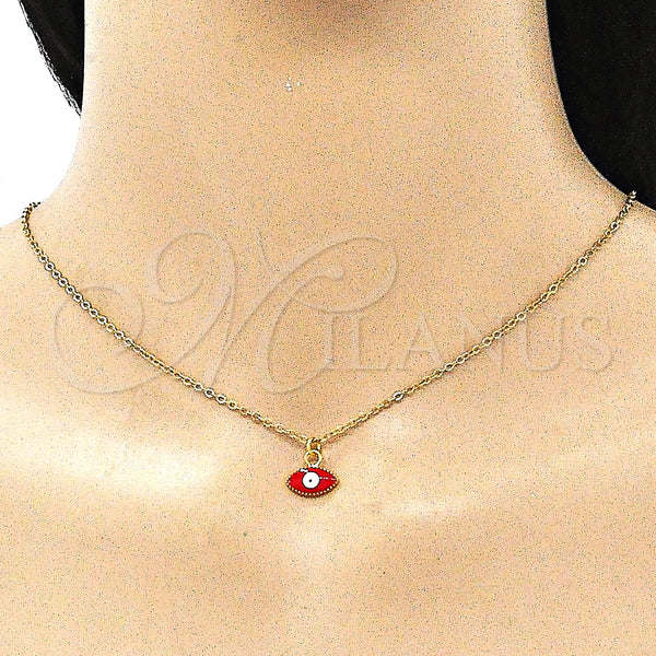 Gold Filled Pendant — Fancy Pendant Evil Eye Design Red Enamel 05. — alternate product view — SKU 144999 | Oro Laminado dije — elegante Pendant Evil Eye diseño Red Enamel 05. — SKU 144999