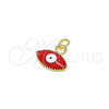 Oro Laminado Fancy Pendant, Gold Filled Style Evil Eye Design, Red Enamel Finish, Golden Finish, 05.341.0047.1