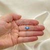 Oro Laminado Fancy Pendant, Gold Filled Style Evil Eye Design, Azul claro Enamel Finish, Golden Finish, 05.341.0047.2