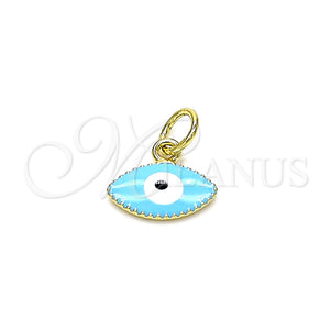 Gold Filled Pendant — Fancy Pendant Evil Eye Design Azul claro Enamel — main product view — SKU 145000 | Oro Laminado dije — elegante Pendant Evil Eye diseño Azul claro Enamel — SKU 145000