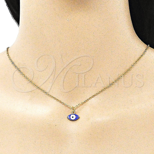 Gold Filled Pendant — Fancy Pendant Evil Eye Design Blue Enamel 05. — alternate product view — SKU 145001 | Oro Laminado dije — elegante Pendant Evil Eye diseño Blue Enamel 05. — SKU 145001