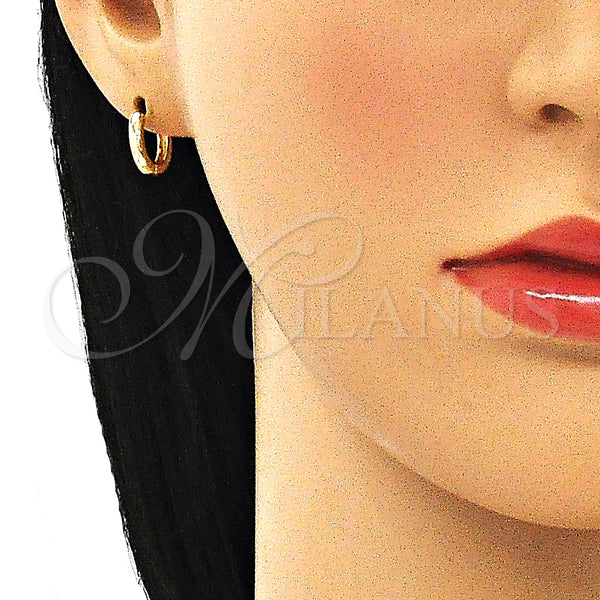 Gold Filled Hoop Earrings — Huggie Hoop Polished 02. — alternate product view — SKU 145002 | Oro Laminado aretes de aro — Huggie Hoop pulido 02. — SKU 145002
