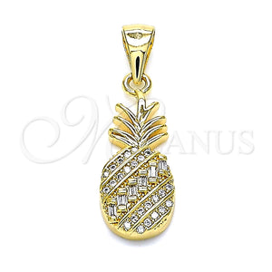 Gold Filled Pendant — Fancy Pendant Pineapple Design with White Micro Pave — main product view — SKU 145008 | Oro Laminado dije — elegante Pendant Pineapple diseño with blanco Micro Pave — SKU 145008