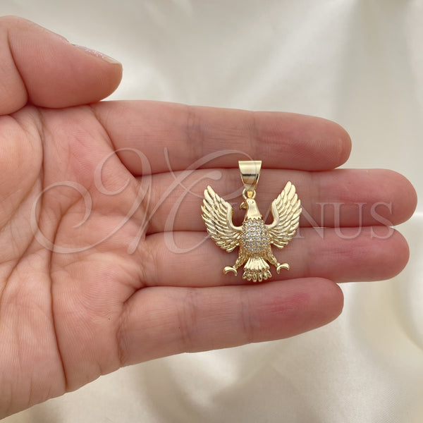 Gold Filled Pendant — Fancy Pendant Eagle Design with White Micro Pave — alternate product view — SKU 145011 | Oro Laminado dije — elegante Pendant Eagle diseño with blanco Micro Pave — SKU 145011