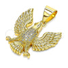 Gold Filled Pendant — Fancy Pendant Eagle Design with White Micro Pave — alternate product view — SKU 145011 | Oro Laminado dije — elegante Pendant Eagle diseño with blanco Micro Pave — SKU 145011