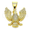 Gold Filled Pendant — Fancy Pendant Eagle Design with White Micro Pave — alternate product view — SKU 145011 | Oro Laminado dije — elegante Pendant Eagle diseño with blanco Micro Pave — SKU 145011