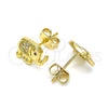 Gold Filled Ring — Stud Earring Elephant Design with White and Ruby — alternate product view — SKU 145022 | Oro Laminado anillo — Stud Earring Elephant diseño with blanco and Ruby — SKU 145022