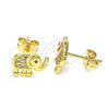 Gold Filled Ring — Stud Earring Elephant Design with White and Ruby — alternate product view — SKU 145022 | Oro Laminado anillo — Stud Earring Elephant diseño with blanco and Ruby — SKU 145022