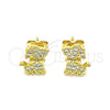 Gold Filled Ring — Stud Earring Dog Design with White Micro Pave — alternate product view — SKU 145023 | Oro Laminado anillo — Stud Earring Dog diseño with blanco Micro Pave — SKU 145023