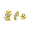 Gold Filled Ring — Stud Earring Dog Design with White Micro Pave — alternate product view — SKU 145023 | Oro Laminado anillo — Stud Earring Dog diseño with blanco Micro Pave — SKU 145023