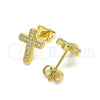 Gold Filled Ring — Stud Earring Cross Design with White Micro Pave — alternate product view — SKU 145024 | Oro Laminado anillo — Stud Earring cruz diseño with blanco Micro Pave — SKU 145024