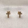 Gold Filled Ring — Stud Earring Cross Design with White Micro Pave — alternate product view — SKU 145024 | Oro Laminado anillo — Stud Earring cruz diseño with blanco Micro Pave — SKU 145024