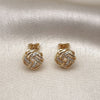 Gold Filled Ring — Stud Earring Love Knot Design with White Micro — alternate product view — SKU 145030 | Oro Laminado anillo — Stud Earring Love Knot diseño with blanco Micro — SKU 145030