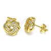 Gold Filled Ring — Stud Earring Love Knot Design with White Micro — alternate product view — SKU 145030 | Oro Laminado anillo — Stud Earring Love Knot diseño with blanco Micro — SKU 145030