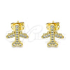 Gold Filled Ring — Stud Earring with White Micro Pave Polished 02. — alternate product view — SKU 145031 | Oro Laminado anillo — Stud Earring with blanco Micro Pave pulido 02. — SKU 145031