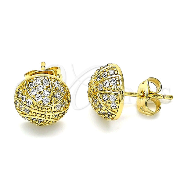 Gold Filled Ring — Stud Earring with White Micro Pave Polished 02. — alternate product view — SKU 145036 | Oro Laminado anillo — Stud Earring with blanco Micro Pave pulido 02. — SKU 145036