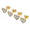 Gold Filled Ring — Stud Earring Evil Eye and Heart Design with — alternate product view — SKU 145068 | Oro Laminado anillo — Stud Earring Evil Eye and corazón diseño with — SKU 145068