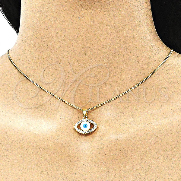 Gold Filled Ring — Earring and Pendant Adult Set Evil Eye Design — alternate product view — SKU 145073 | Oro Laminado anillo — Earring and Pendant Adult Set Evil Eye diseño — SKU 145073
