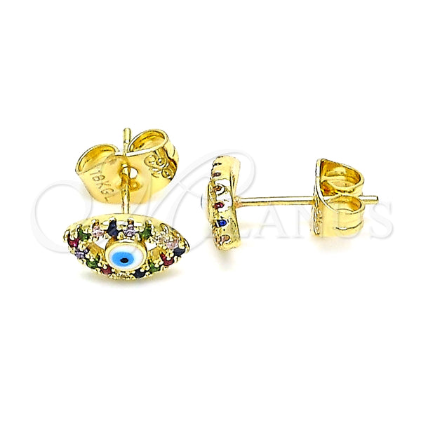 Gold-Filled Evil Eye Earrings 02.156.0592.1 — main product image — SKU 145076 | Aretes de Oro Laminado 02.156.0592.1 — imagen principal del producto — SKU 145076