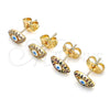 Gold Filled Ring — Stud Earring Evil Eye Design with Multicolor Micro — alternate product view — SKU 145076 | Oro Laminado anillo — Stud Earring Evil Eye diseño with Multicolor Micro — SKU 145076