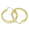 Oro Laminado Medium Hoop, Gold Filled Style Hollow Design, Diamond Cutting Finish, Golden Finish, 02.213.0227.40