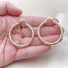 Oro Laminado Medium Hoop, Gold Filled Style Hollow Design, Diamond Cutting Finish, Golden Finish, 02.213.0227.40