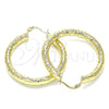 Oro Laminado Medium Hoop, Gold Filled Style Hollow Design, Diamond Cutting Finish, Golden Finish, 02.213.0227.40