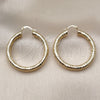Oro Laminado Medium Hoop, Gold Filled Style Hollow Design, Diamond Cutting Finish, Golden Finish, 02.213.0227.40