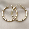 Oro Laminado Large Hoop, Gold Filled Style Hollow Design, Polished, Golden Finish, 02.213.0227.50