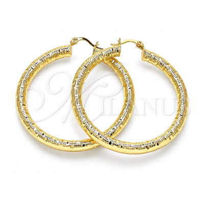 Oro Laminado Large Hoop, Gold Filled Style Hollow Design, Polished, Golden Finish, 02.213.0227.50