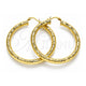 Oro Laminado Large Hoop, Gold Filled Style Hollow Design, Diamond Cutting Finish, Golden Finish, 02.213.0313.50
