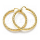 Oro Laminado Large Hoop, Gold Filled Style Hollow Design, Diamond Cutting Finish, Golden Finish, 02.213.0313.60