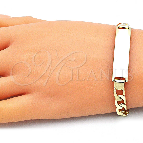 Gold Filled Bracelet — ID Bracelet Curb Design Polished 03. 08 MM — alternate product view — SKU 145107 | Oro Laminado brazalete — ID Bracelet Curb diseño pulido 03. 08 MM — SKU 145107
