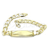 Oro Laminado ID Bracelet, Gold Filled Style Curb Design, Polished, Golden Finish, 03.213.0131.08 (08 MM Thickness, 8 Inches Length)