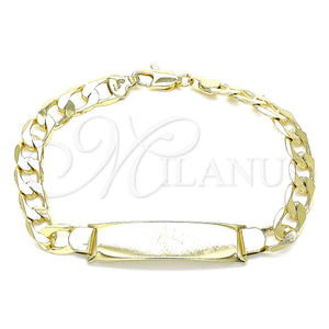 Gold Filled Bracelet — ID Bracelet Curb Design Polished 03. 08 MM — main product view — SKU 145107 | Oro Laminado brazalete — ID Bracelet Curb diseño pulido 03. 08 MM — SKU 145107