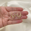 Oro Laminado Huggie Hoop, Gold Filled Style Evil Eye Design, Red Resin Finish, Golden Finish, 02.63.2714.15