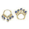 Oro Laminado Huggie Hoop, Gold Filled Style Evil Eye Design, Blue Resin Finish, Golden Finish, 02.63.2714.1.15